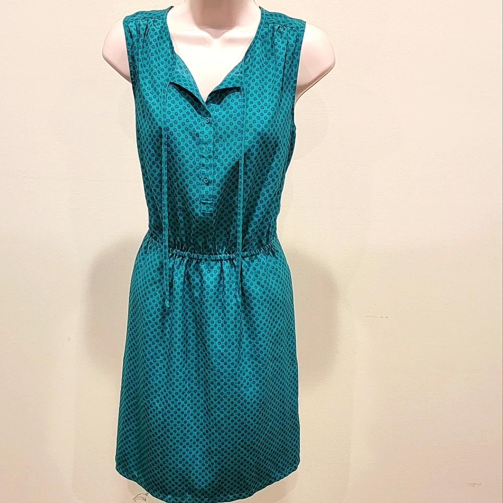 Teal Sleeveless knee length dress